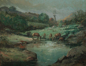 A. Kelly Pruitt "Deer at Waterhole"
