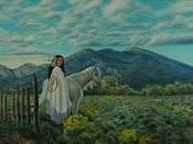 Heinz Stoecker "Indian Girl & White Pony"