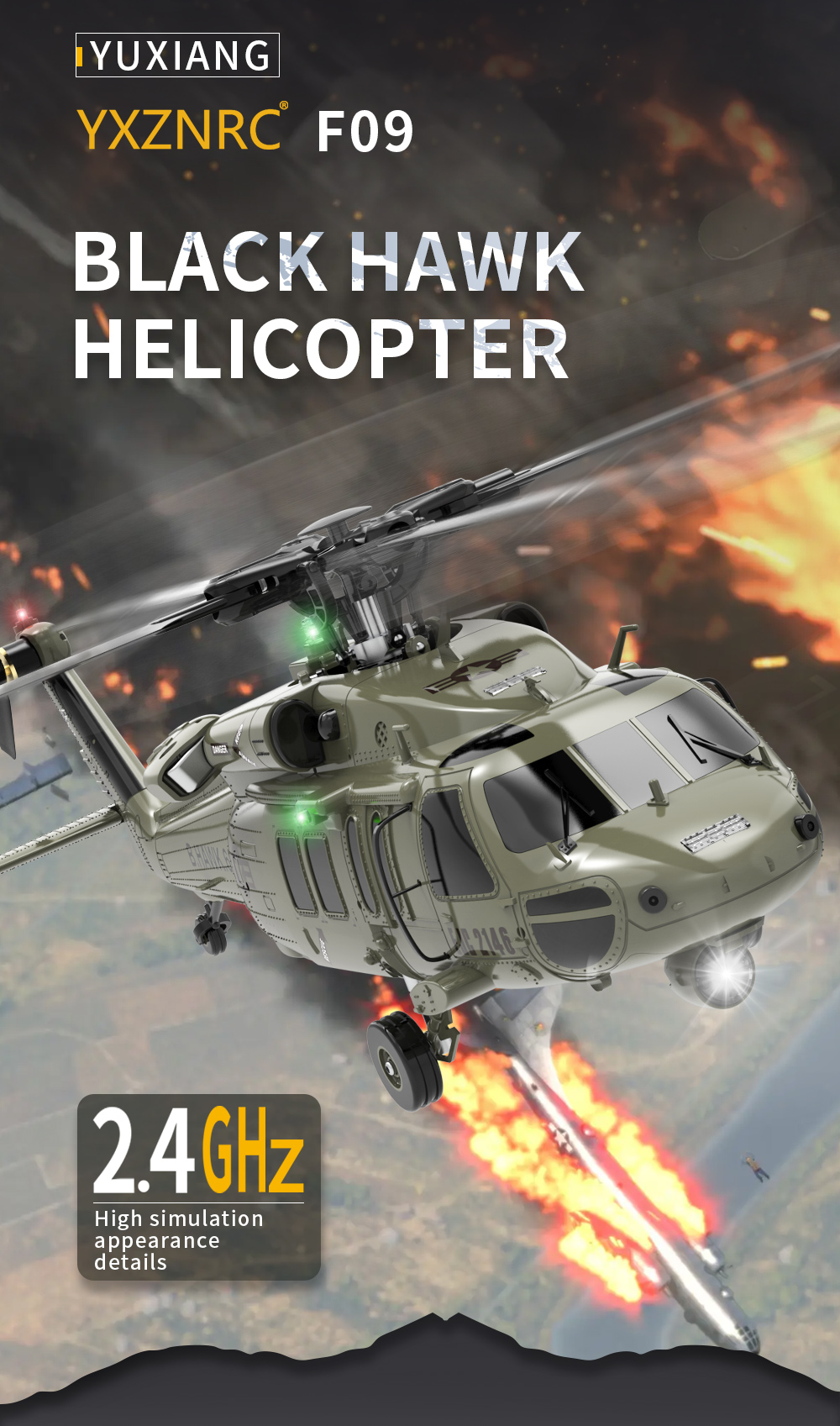 RTF UH-60 Blackhawk Realistic RC Helicopter
