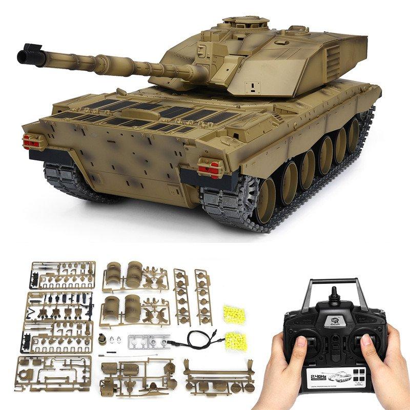 Henglong 3908-1 1/16 2.4G Smoking British Challenger 2II RC Car Battle Tank Metal Gearbox Toys