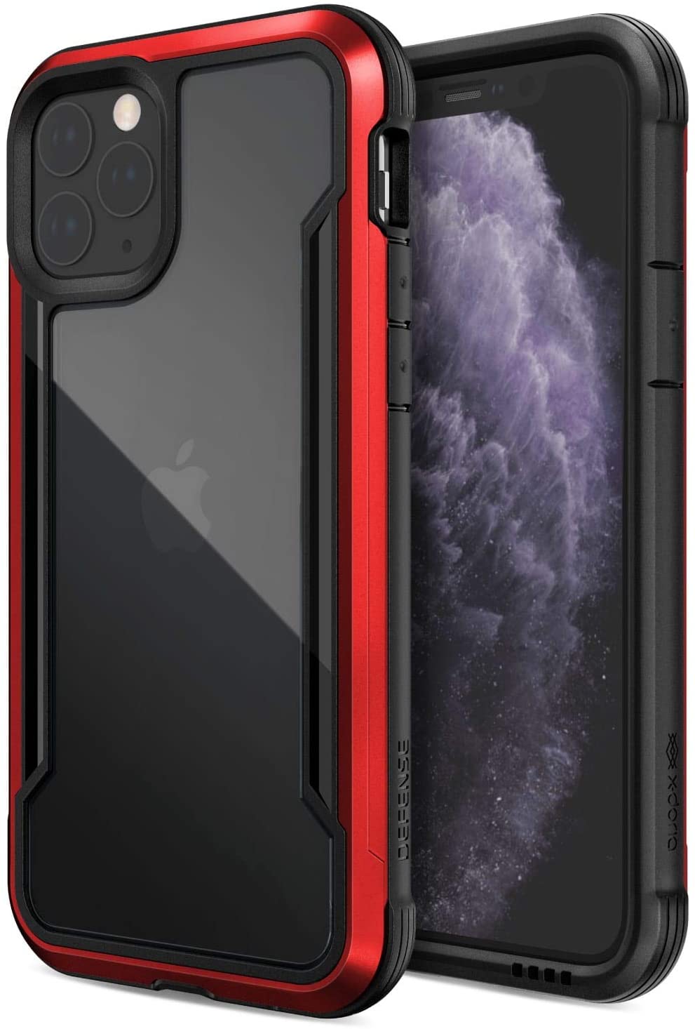X-Doria Defense Shield, iPhone 11 Case - Military Grade Drop Tested, CNC Anodized Aluminum Metal, TPU, and Polycarbonate Protective Case for Apple iPhone 11, (Red)