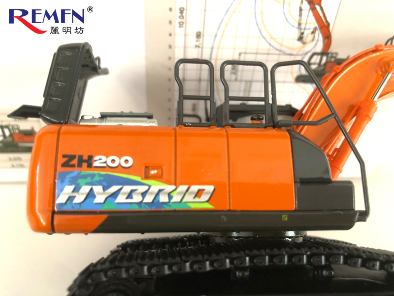 1:50 Scale Diecast Hitachi Construction ZAXIS-6 Series Scale Model Excavator, Hitachi ZH200 Hybrid Excavator Die-cast Scale Model.