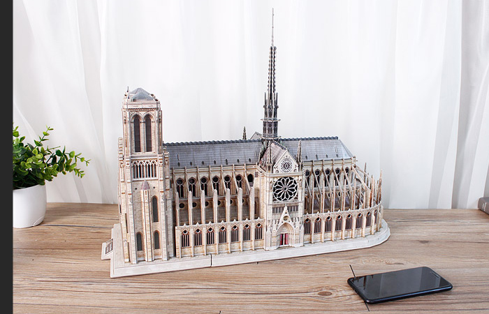Cubicfun 3D Puzzle Paper MC260h, Notre Dame de Paris Paper Puzzle. Church Scale Model Puzzle Kits..