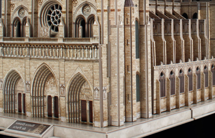 Cubicfun 3D Puzzle Paper MC260h, Notre Dame de Paris Paper Puzzle. Church Scale Model Puzzle Kits..