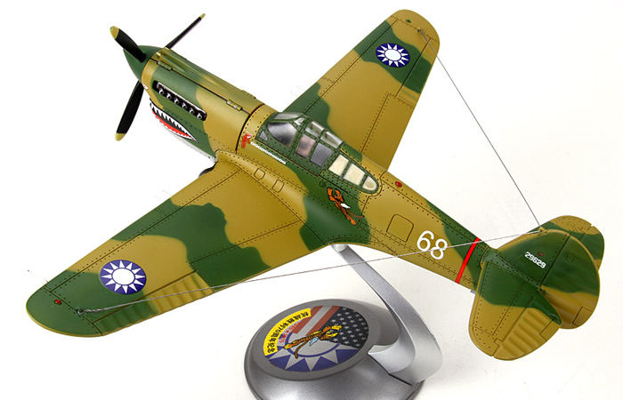 1/32 Scale Model World War II Flying Tigers P-40 Fighter, 3rd Squadron Hell's Angels.