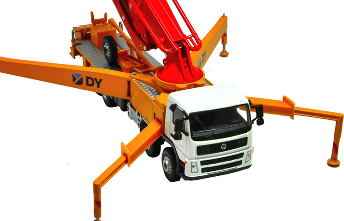 1/50 Scale Model DY Benz Actros-3340 Concrete Pump Truck, Engineering Machinery Diecast Model.
