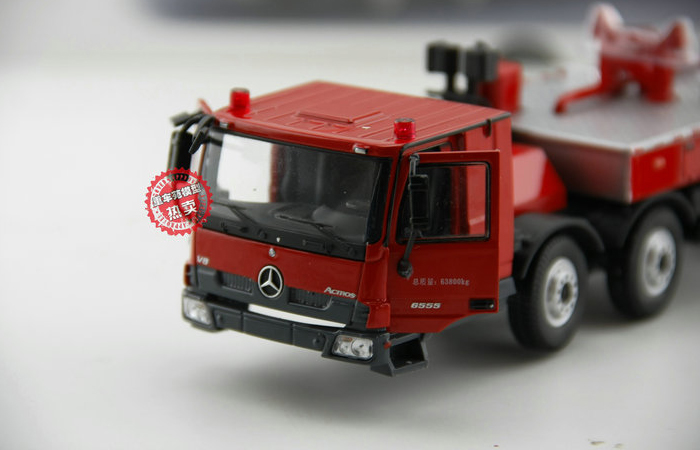 1/50 Scale Model Mercedes-Benz Truck XCMG DG100 Aerial Platform Fire Truck Diecast Model.