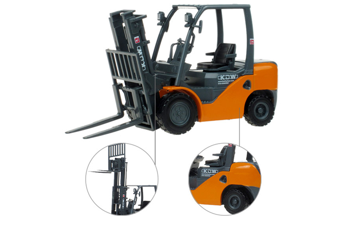Forklift With Container Diecast Model, Construction Vehicles Scale Model, Child Toy.