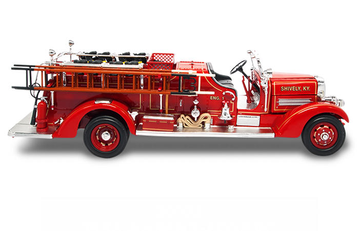 1/24 Scale Truck Diecast Model Lucky-Diecast 20178, 1938 AHRENS-FOX VC FIRE ENGINE Collection.