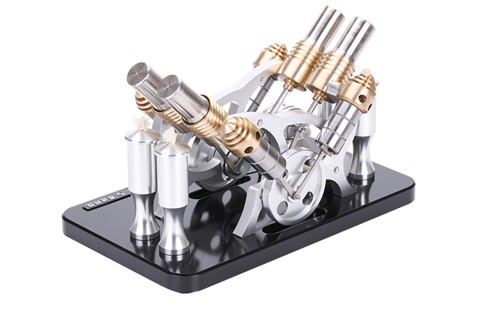 Engine Model, Four-Cylinder Stirling Engine With Generator, Fun toys, Educational toys.