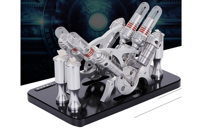 Engine Model, Four-Cylinder Stirling Engine With Generator, Fun toys, Laboratory equipment.