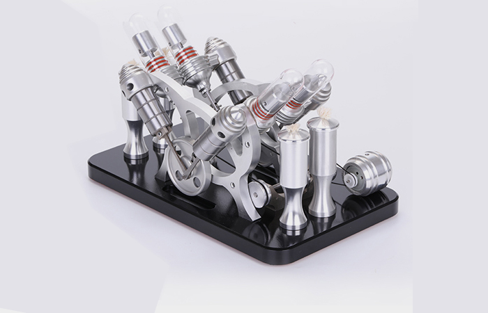 Engine Model, Four-Cylinder Stirling Engine With Generator, Fun toys, Laboratory equipment.