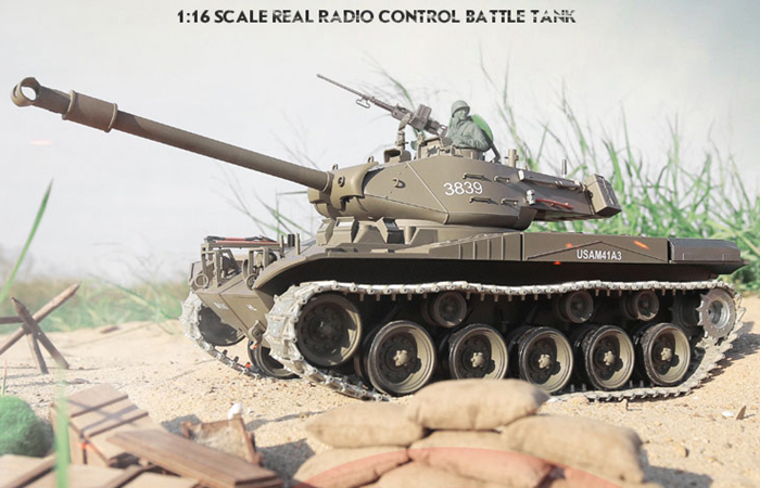 HENG-LONG Toys 3839 RC Scale Model Tank, WWII US M41A3 Walker Bulldog Remote Control Tank.