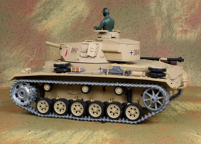 HENG-LONG Toys RC Tank 3849, World War II Germany TAUCH PANZER 3 AUSF.H 1/16 Scale Model Remote control Tank, Airsoft tank, military vehicles.