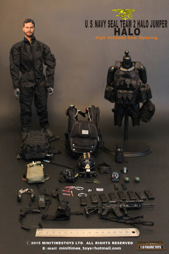 Details about   Mini times toys M013 1/6 US Navy SEAL Team B HALO w/Dog 12' Figure Toys Collecte