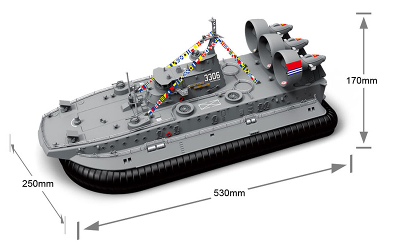 Large Scale HG-C201 Remote Control Zubr-Class LCAC, RC Ship Model, Landing Ship Scale Model.