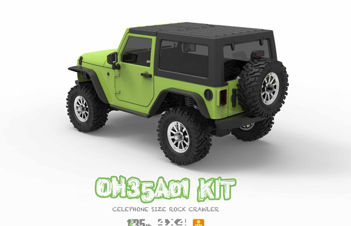 4WD Off-Road Jeep Small Scale Rock Climbing Remote Control Car, Orlandoo-Hunter OH35A01 Kit.