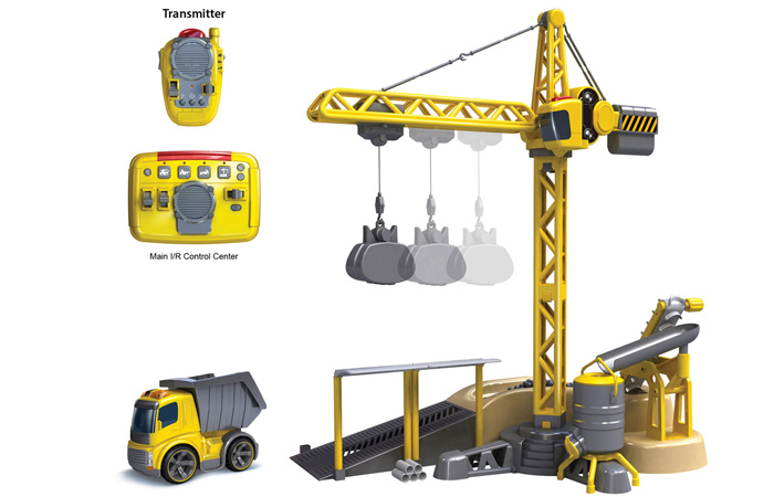 Silverlit Toys 81110 Deluxe Construction Set, RC Builder Truck, RC Bulldozer, RC Crane, RC Trailer Truck.