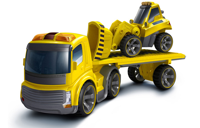 Silverlit Toys 81110 Deluxe Construction Set, RC Builder Truck, RC Bulldozer, RC Crane, RC Trailer Truck.