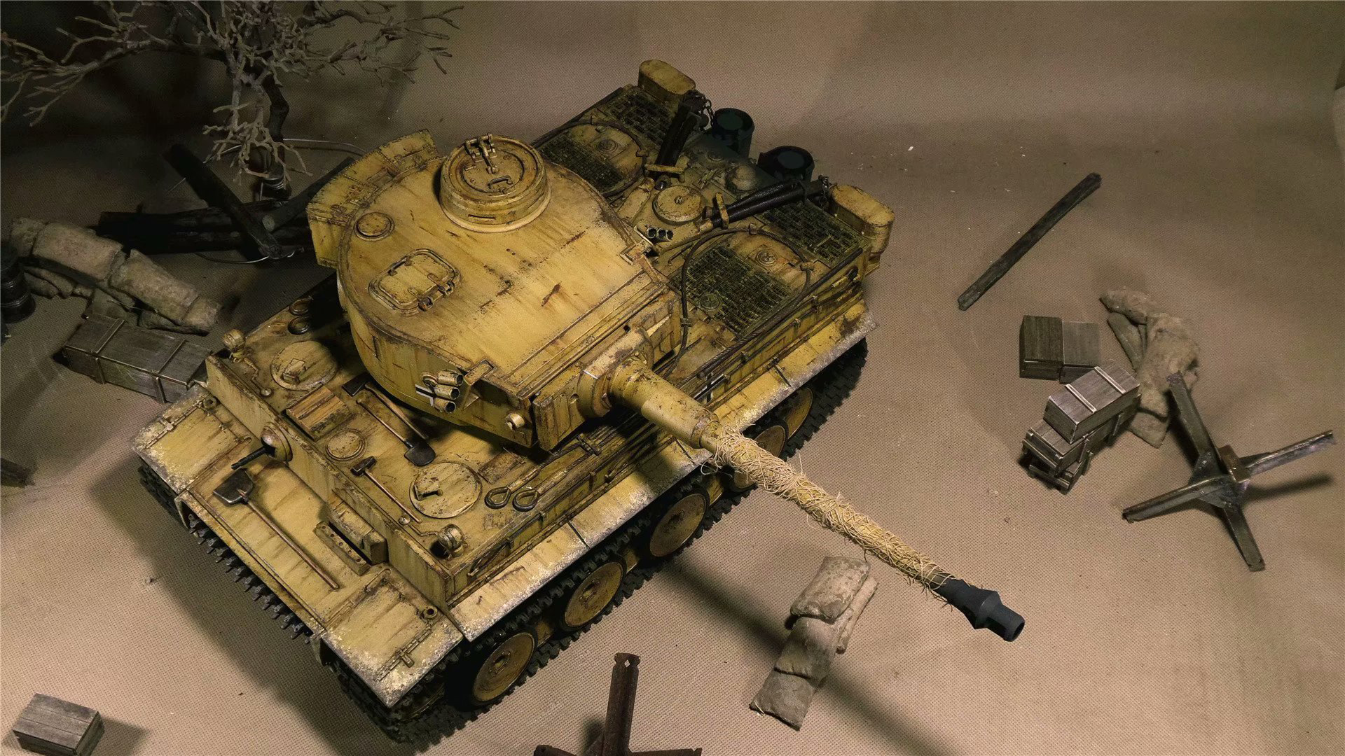 Mato Toys 1220-Y Full Metal Remote Control Tank, 1/16 Scale  Model Alloy Tiger I RC Tank.