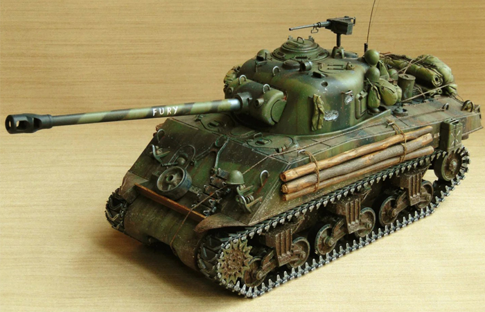 HENG-LONG Remote Control Scale Model Tank 3898 US M4A3 Sherman FURY RC Tank.