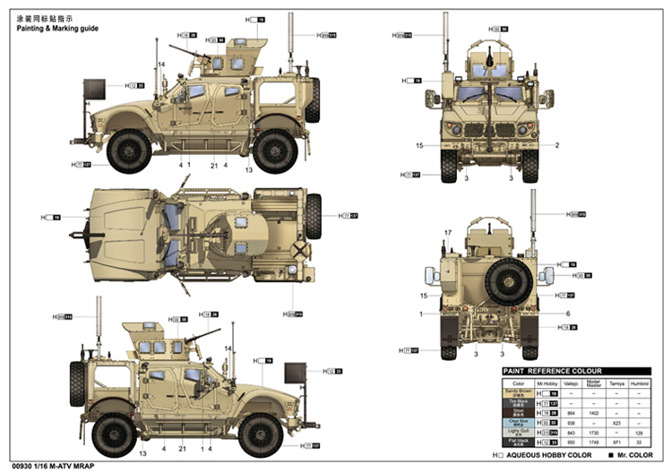 1/16 Scale Model Kit, US M-ATV MRAP, TRUMPETER 00930 Plastic Model Kit.