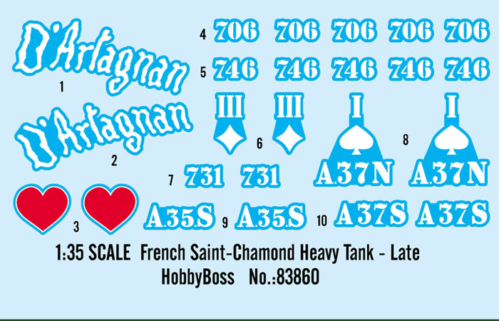 1/35 Scale Model Hobby Boss 83860 French Saint-Chamond Heavy Tank Plastic Model kits.