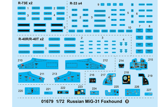 1/72 Scale Model Kit, Russian MiG-31 Foxhound, Trumpeter 01679 Plastic Model Kit.
