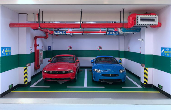 1/18 Diecast Scale Model Cars Showcase Window, Indoor Underground Garage Scenes Diorama.