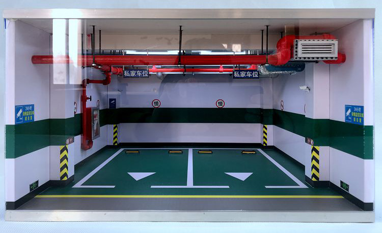 1/18 Diecast Scale Model Cars Showcase Window, Indoor Underground Garage Scenes Diorama.