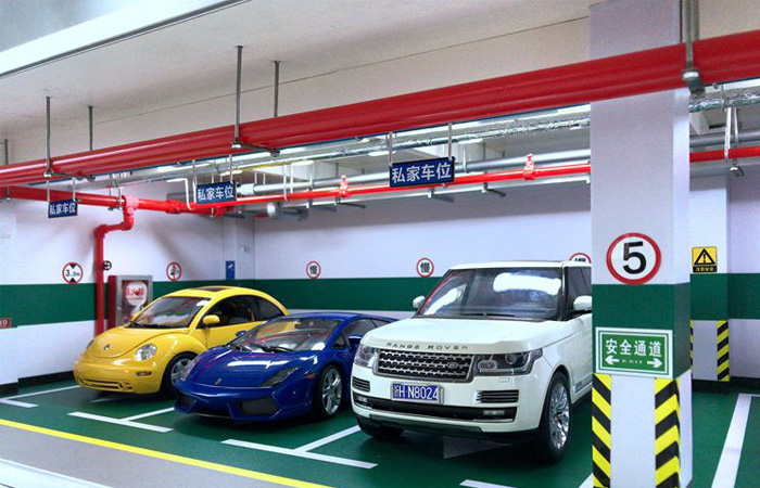 1:18 Diecast Scale Model Cars Indoor Garage Scenes Diorama 5 Parking Spaces.