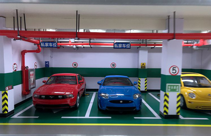 Collection Your 1:18 Diecast Scale Model Cars Basement Parking Space Scenes Diorama.