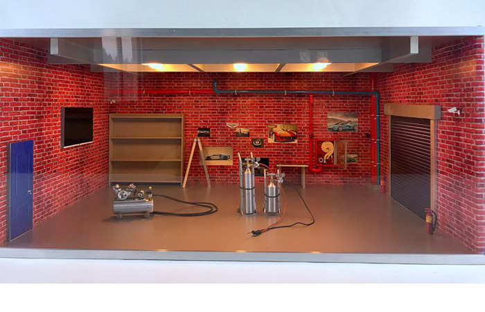 1/18 Scale Model Car Repair Room Scenes Diorama With Car Repair Scale Model.