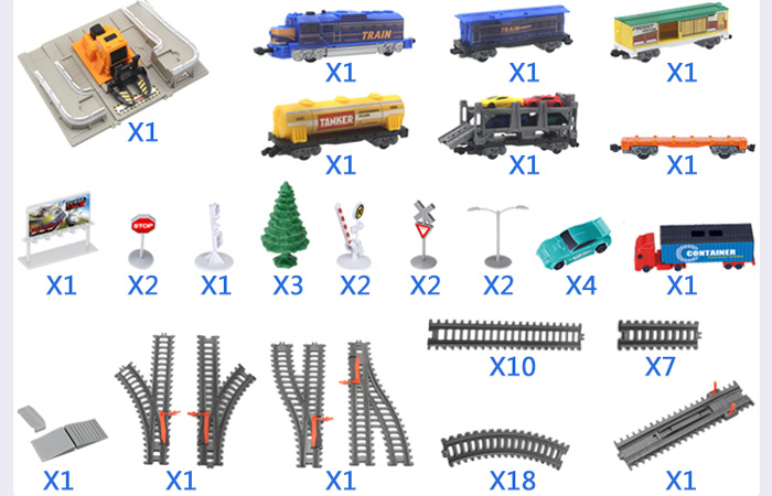Electric Power Train World Toys For Kids, Toy Train Track Set, Railway Scene, Railroad Track Layout Toy.