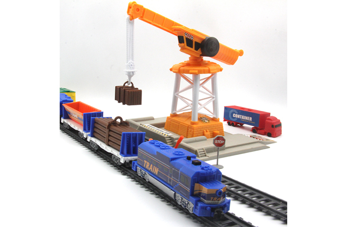 Electric Power Train World Toys For Kids, Toy Train Track Set, Railway Scene, Railroad Track Layout Toy.