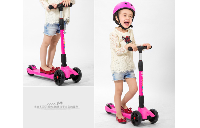 21st-Scooter RO203L 3 wheel scooter for kids, Flash tires, Foldable, Multiple Colors