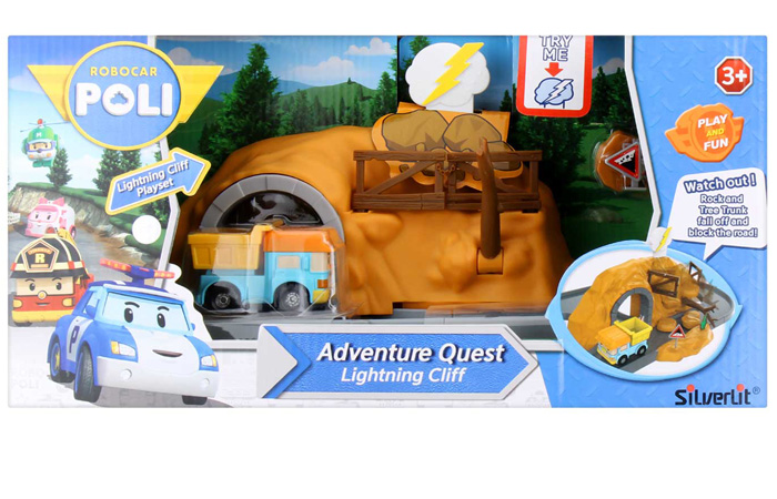 Silverlit Toys Robocar Poli Lightning Cliff Play Set, Movie Cartoon Characters Kids Toy.