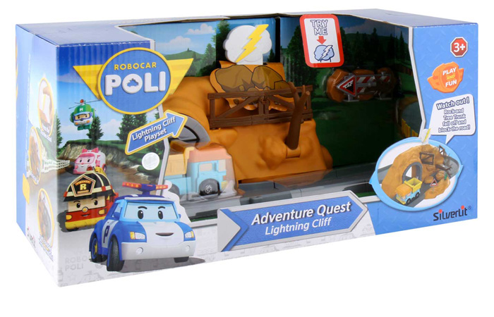 Silverlit Toys Robocar Poli Lightning Cliff Play Set, Movie Cartoon Characters Kids Toy.