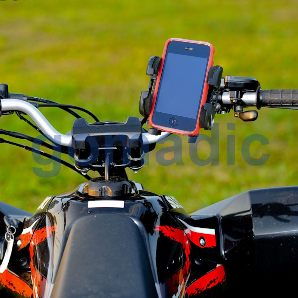 Gomadic Bike Handlebar Holder Mount System suitable for the Nokia Asha 300 - Unique Holder; Lifetime Warranty