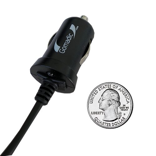 Gomadic Intelligent Compact Car / Auto DC Charger suitable for the Yamaha Pocketrak CX - 2A / 10W power at half the size. Uses Gomadic TipExchange Technology
