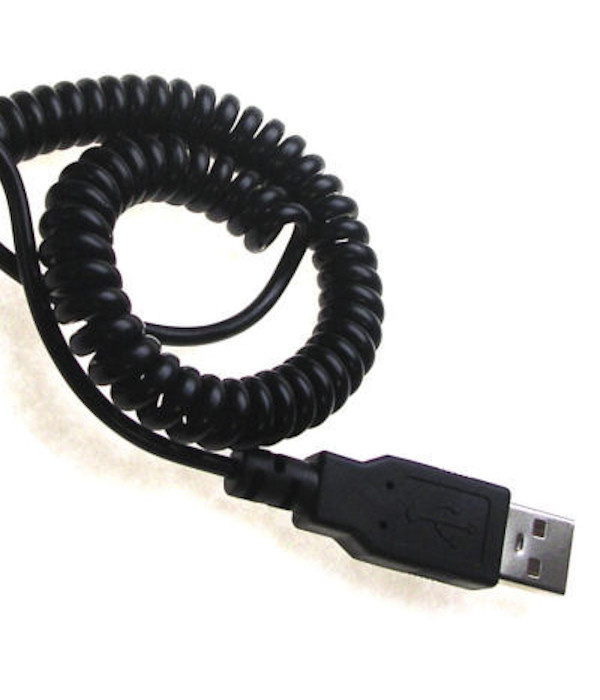 Coiled Power Hot Sync USB Cable suitable for the Mio 336 336BT with both data and charge features - Uses Gomadic TipExchange Technology