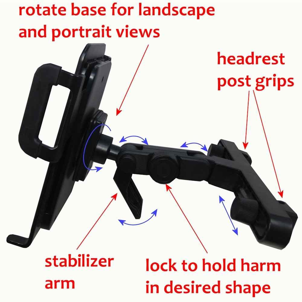Gomadic Brand Unique Vehicle Headrest Display Mount for the Le Pan Mini
