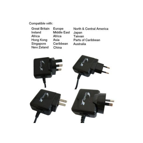 International AC Home Wall Charger suitable for the Garmin Zumo 220 - 10W Charge supports wall outlets and voltages worldwide - Uses Gomadic Brand TipExchange