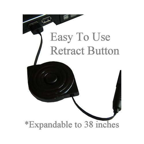 USB Power Port Ready retractable USB charge USB cable wired specifically for the JVC GC-WP10AUS and uses TipExchange