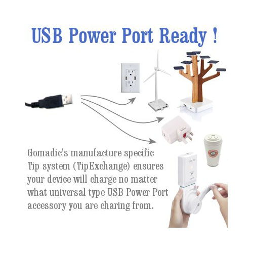 USB Power Port Ready retractable USB charge USB cable wired specifically for the LG Quantum and uses TipExchange