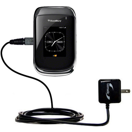 Gomadic Intelligent Compact AC Home Wall Charger suitable for the Blackberry Oxford - High output power with a convenient; foldable plug design - Uses TipExchange Technology