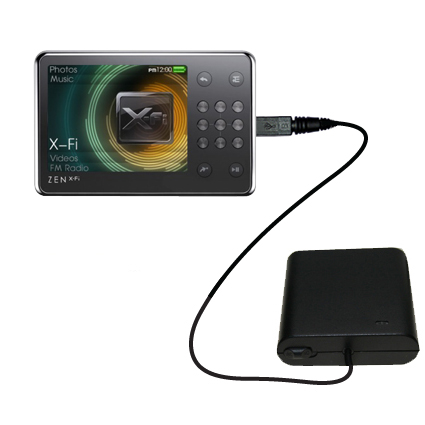 AA Battery Pack Charger compatible with the Creative Zen X-Fi