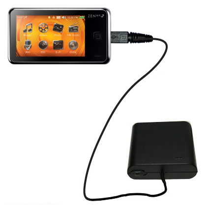 AA Battery Pack Charger compatible with the Creative Zen X-Fi2 Deluxe