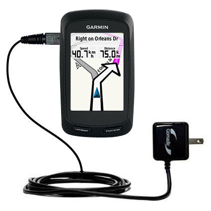 Gomadic Intelligent Compact AC Home Wall Charger suitable for the Garmin Edge 800 - High output power with a convenient; foldable plug design - Uses TipExchange Technology