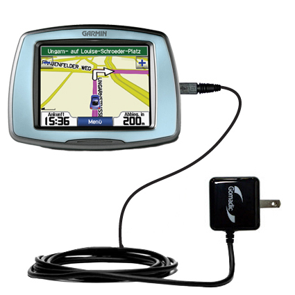 Gomadic Intelligent Compact AC Home Wall Charger suitable for the Garmin StreetPilot C530 - High output power with a convenient; foldable plug design - Uses TipExchange Technology